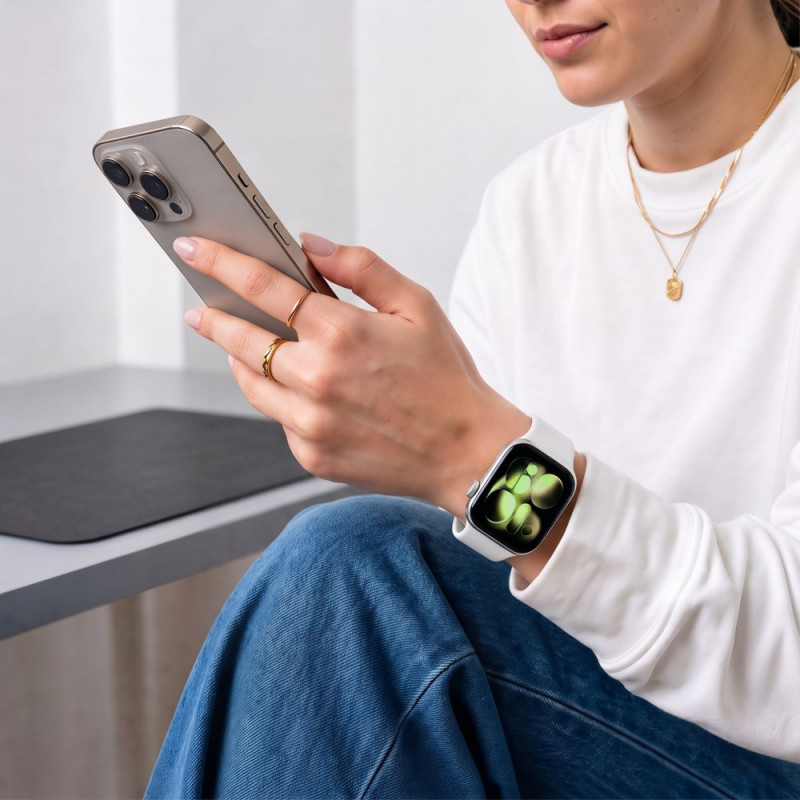 Tech-Protect Silicone rihm Apple Watch 8/9/10/11/12/SE 40/41/42 mm, valge