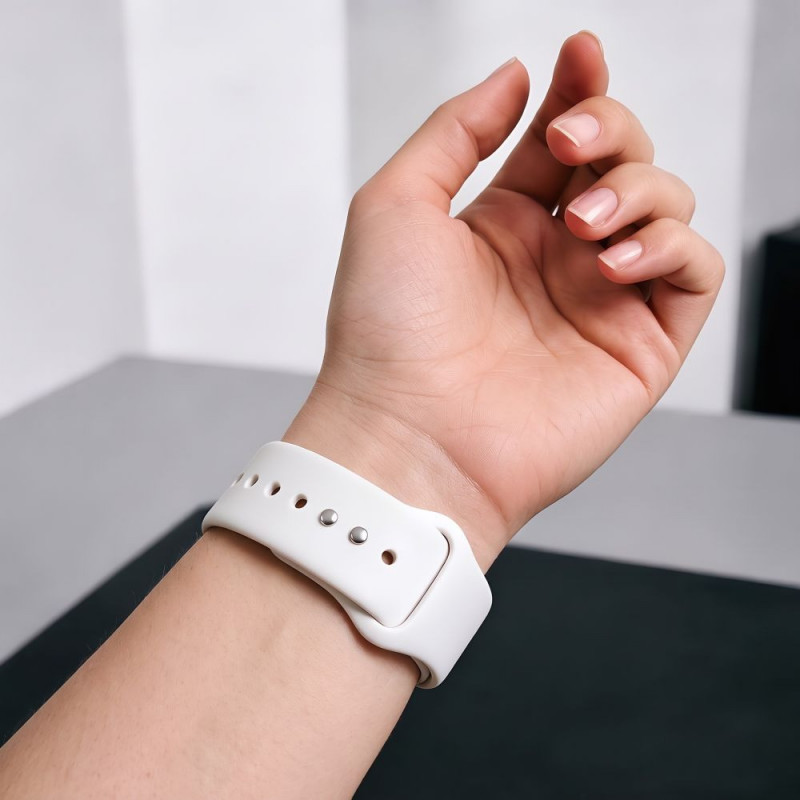 Tech-Protect Silicone rihm Apple Watch 8/9/10/11/12/SE 40/41/42 mm, valge