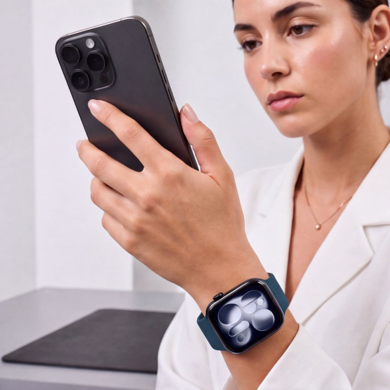 Tech-Protect Silicone rihm Apple Watch 8/9/10/11/12/SE 40/41/42 mm, tumesinine