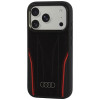 Audi R8 Genuine Leather MagSafe ehtnahast ümbris iPhone 18 Pro / 17 Pro, must ja punane (AUDI000239)
