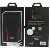 Audi R8 Genuine Leather MagSafe ehtnahast ümbris iPhone 18 Pro / 17 Pro, must ja punane (AUDI000239)