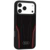 Audi R8 Genuine Leather MagSafe ehtnahast ümbris iPhone 18 Pro Max / 17 Pro Max, must ja punane (AUDI000240)