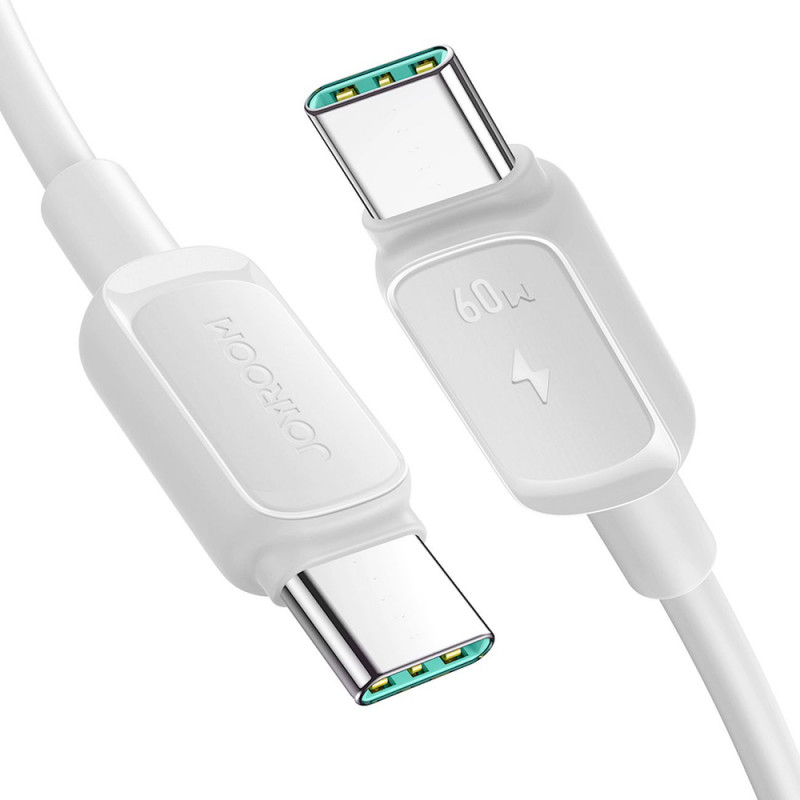 Joyroom S-A14 Multi-Color Series USB-C - USB-C kaabel, 60 W, 480 Mbps, 1,2 m, valge (S-CC100A141W)