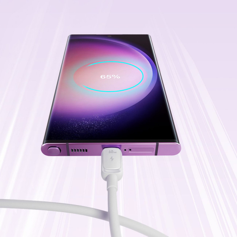 Joyroom S-A14 Multi-Color Series USB-C - USB-C kaabel, 60 W, 480 Mbps, 1,2 m, valge (S-CC100A141W)