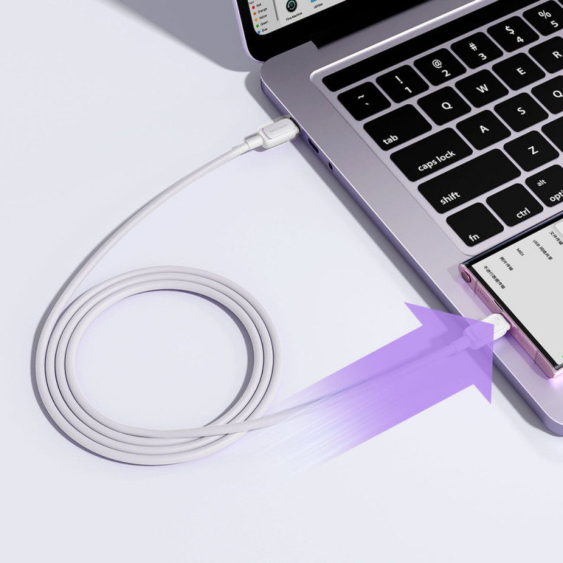 Joyroom S-A14 Multi-Color Series USB-C - USB-C kaabel, 60 W, 480 Mbps, 1,2 m, valge (S-CC100A141W)