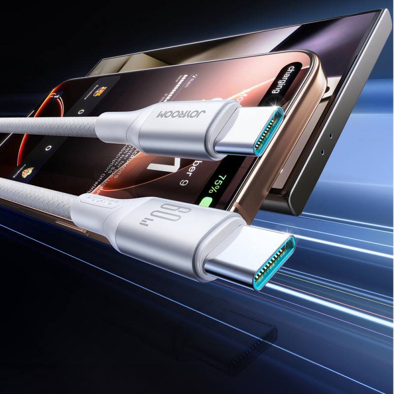 Joyroom Flash Series S-A28 USB-C - USB-C kaabel, 60 W, 480 Mbps, 1 m, valge