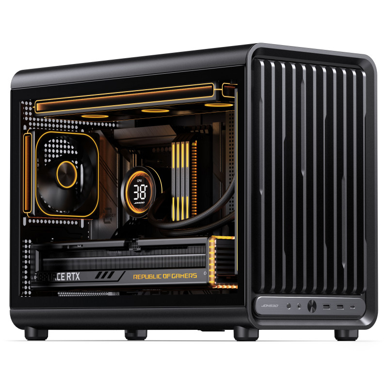 Jonsbo D33 STD arvutikorpus, väike korpus, mATX, karastatud klaas, must (D33 STD BLACK)