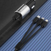 Dudao R5ProN autolaadija sisseehitatud 3-ühes kaabliga (Lightning / USB-C / micro USB), 3,4 A, 1 m, must