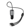 Dudao R5ProN autolaadija sisseehitatud 3-ühes kaabliga (Lightning / USB-C / micro USB), 3,4 A, 1 m, must