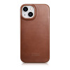 iCarer CE Oil Wax Premium Leather Folio Case magnetiga avatav ümbris iPhone 14 Plus jaoks, MagSafe, pruun (AKI14220707-BN)