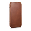 iCarer CE Oil Wax Premium Leather Folio Case magnetiga avatav ümbris iPhone 14 Plus jaoks, MagSafe, pruun (AKI14220707-BN)