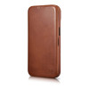 iCarer CE Oil Wax Premium Leather Folio Case magnetiga avatav ümbris iPhone 14 Plus jaoks, MagSafe, pruun (AKI14220707-BN)