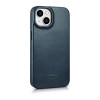 iCarer CE Oil Wax Premium Leather Folio Case magnetiga avatav ümbris iPhone 14 Plus jaoks, MagSafe, sinine (AKI14220707-BU)