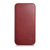 iCarer CE Oil Wax Premium Leather Folio Case magnetiga avatav ümbris iPhone 14 Plus jaoks, MagSafe, punane (AKI14220707-RD)