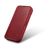 iCarer CE Oil Wax Premium Leather Folio Case magnetiga avatav ümbris iPhone 14 Plus jaoks, MagSafe, punane (AKI14220707-RD)