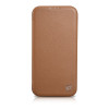 iCarer CE Premium Leather Folio Case magnetiga avatav ümbris iPhone 14 Plus jaoks, MagSafe, pruun (WMI14220715-BN)