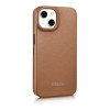 iCarer CE Premium Leather Folio Case magnetiga avatav ümbris iPhone 14 Plus jaoks, MagSafe, pruun (WMI14220715-BN)