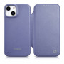 iCarer CE Premium Leather Folio Case nahkümbris Apple iPhone 14 Plus / 15 Plus jaoks, MagSafe, helelilla (ICR413)