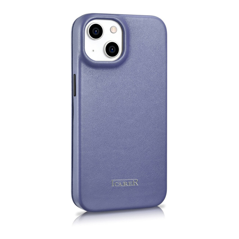 iCarer CE Premium Leather Folio Case nahkümbris Apple iPhone 14 Plus / 15 Plus jaoks, MagSafe, helelilla (ICR413)