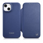 iCarer CE Premium Leather Folio Case magnetiga avatav ümbris iPhone 14 Plus jaoks, MagSafe, sinine (WMI14220715-BU)