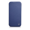 iCarer CE Premium Leather Folio Case magnetiga avatav ümbris iPhone 14 Plus jaoks, MagSafe, sinine (WMI14220715-BU)