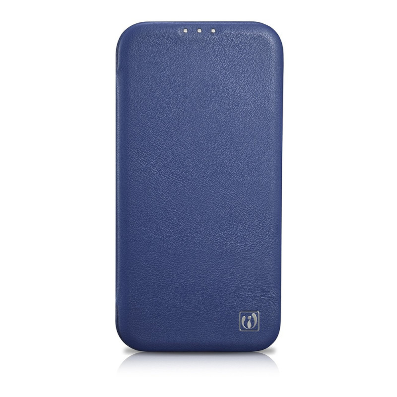 iCarer CE Premium Leather Folio Case magnetiga avatav ümbris iPhone 14 Plus jaoks, MagSafe, sinine (WMI14220715-BU)