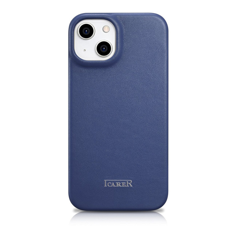 iCarer CE Premium Leather Folio Case magnetiga avatav ümbris iPhone 14 Plus jaoks, MagSafe, sinine (WMI14220715-BU)