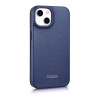 iCarer CE Premium Leather Folio Case magnetiga avatav ümbris iPhone 14 Plus jaoks, MagSafe, sinine (WMI14220715-BU)