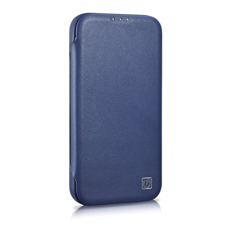iCarer CE Premium Leather Folio Case magnetiga avatav ümbris iPhone 14 Plus jaoks, MagSafe, sinine (WMI14220715-BU)