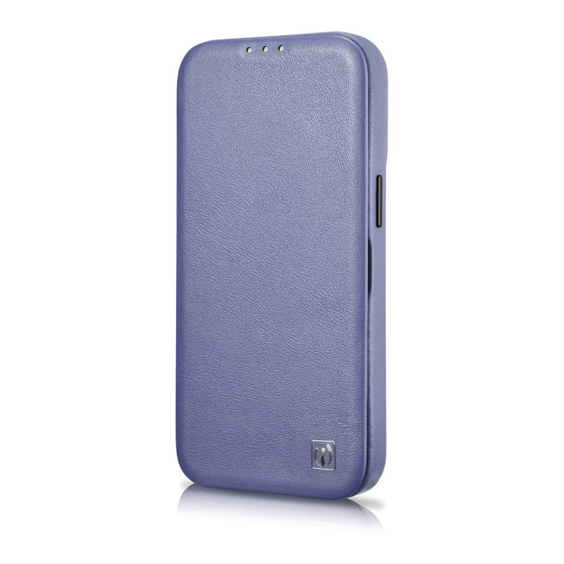 iCarer CE Premium Leather Folio Case nahkümbris Apple iPhone 14 Pro Max jaoks, MagSafe, helelilla (ICR419)