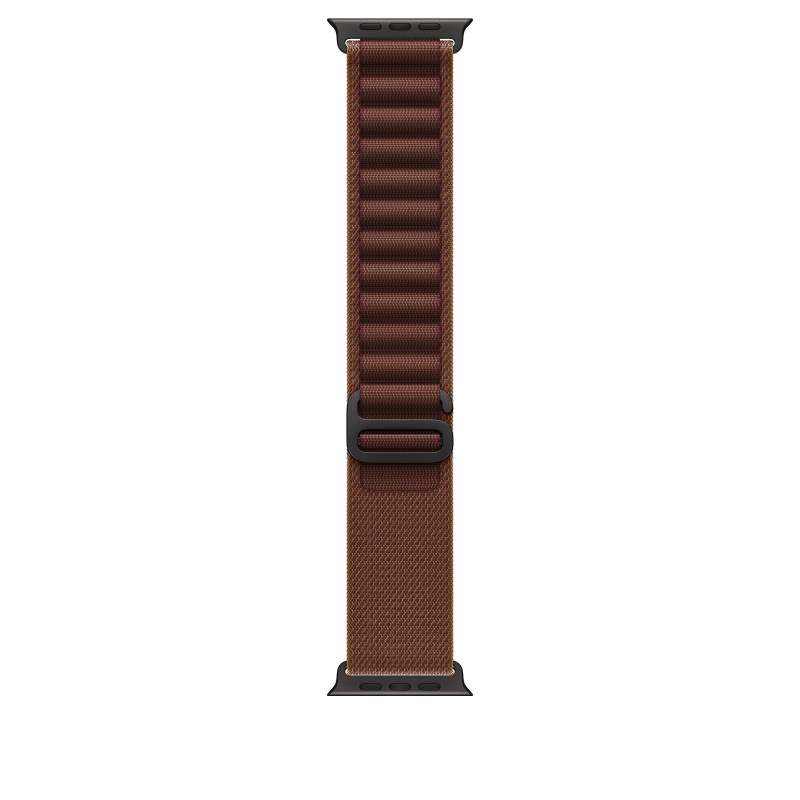 Apple Alpine Loop nutikella rihm 49 mm, burgundiapunane, keskmine suurus, musta titaani viimistlus, MKF14ZM/A