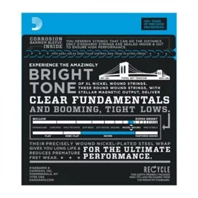 Daddario D'Addario EXL165 bassikitarri keeled, Regular Light 45–105