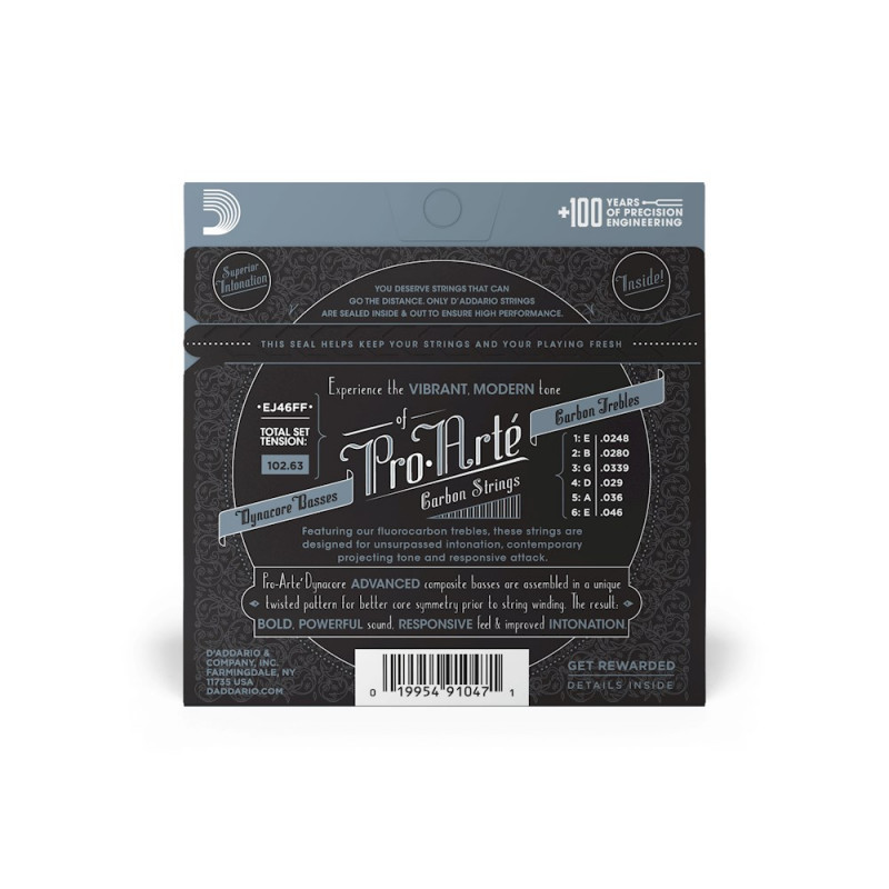 Daddario D'Addario EJ46FF Pro-Arté Carbon klassikalise kitarri keeled