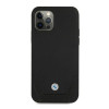 BMW BMHCP12LRSWPK Perforate nahkne kõva ümbris mudelile Apple iPhone 12 Pro Max, must