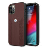 BMW BMHCP12MRSPPR Curve Perforate nahkne kõva ümbris mudelile Apple iPhone 12 / 12 Pro, punane