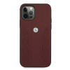 BMW BMHCP12MRSPPR Curve Perforate nahkne kõva ümbris mudelile Apple iPhone 12 / 12 Pro, punane
