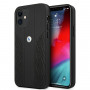 BMW BMHCP12SRSPPK Curve Perforate nahkne kõva ümbris mudelile Apple iPhone 12 mini, must