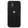 BMW BMHCP12SRSPPK Curve Perforate nahkne kõva ümbris mudelile Apple iPhone 12 mini, must
