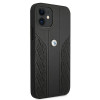 BMW BMHCP12SRSPPK Curve Perforate nahkne kõva ümbris mudelile Apple iPhone 12 mini, must