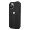 BMW BMHCP12MRSPPK Curve Perforate nahkne kõva ümbris mudelile Apple iPhone 12 / 12 Pro, must