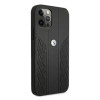 BMW BMHCP12MRSPPK Curve Perforate nahkne kõva ümbris mudelile Apple iPhone 12 / 12 Pro, must