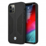 BMW BMHCP12MRSCSK Perforate Sides nahkne kõva ümbris mudelile Apple iPhone 12 / 12 Pro, must