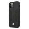 BMW BMHCP12MRSCSK Perforate Sides nahkne kõva ümbris mudelile Apple iPhone 12 / 12 Pro, must