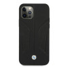 BMW BMHCP12MRSCSK Perforate Sides nahkne kõva ümbris mudelile Apple iPhone 12 / 12 Pro, must