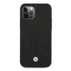 BMW BMHCP12LRSCSK Perforate Sides nahkne kõva ümbris mudelile Apple iPhone 12 Pro Max, must