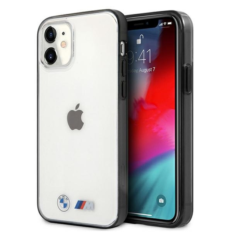 BMW BMHCP12SMBTOK Sandblast kõva ümbris Apple iPhone 12 mini jaoks, läbipaistev