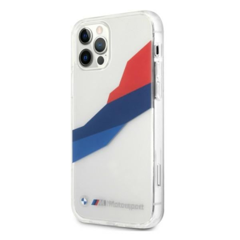 BMW BMHCP12LSKTGT Motorsport Tricolor kõva ümbris Apple iPhone 12 Pro Max jaoks, läbipaistev