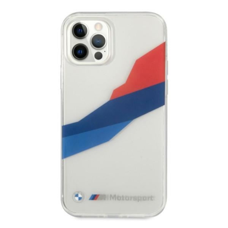BMW BMHCP12LSKTGT Motorsport Tricolor kõva ümbris Apple iPhone 12 Pro Max jaoks, läbipaistev