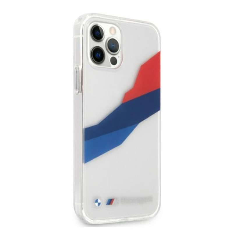 BMW BMHCP12LSKTGT Motorsport Tricolor kõva ümbris Apple iPhone 12 Pro Max jaoks, läbipaistev