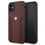 BMW BMHCN61RSPPR Leather Curve Perforate kõva ümbris Apple iPhone 11 jaoks, punane
